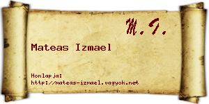 Mateas Izmael névjegykártya